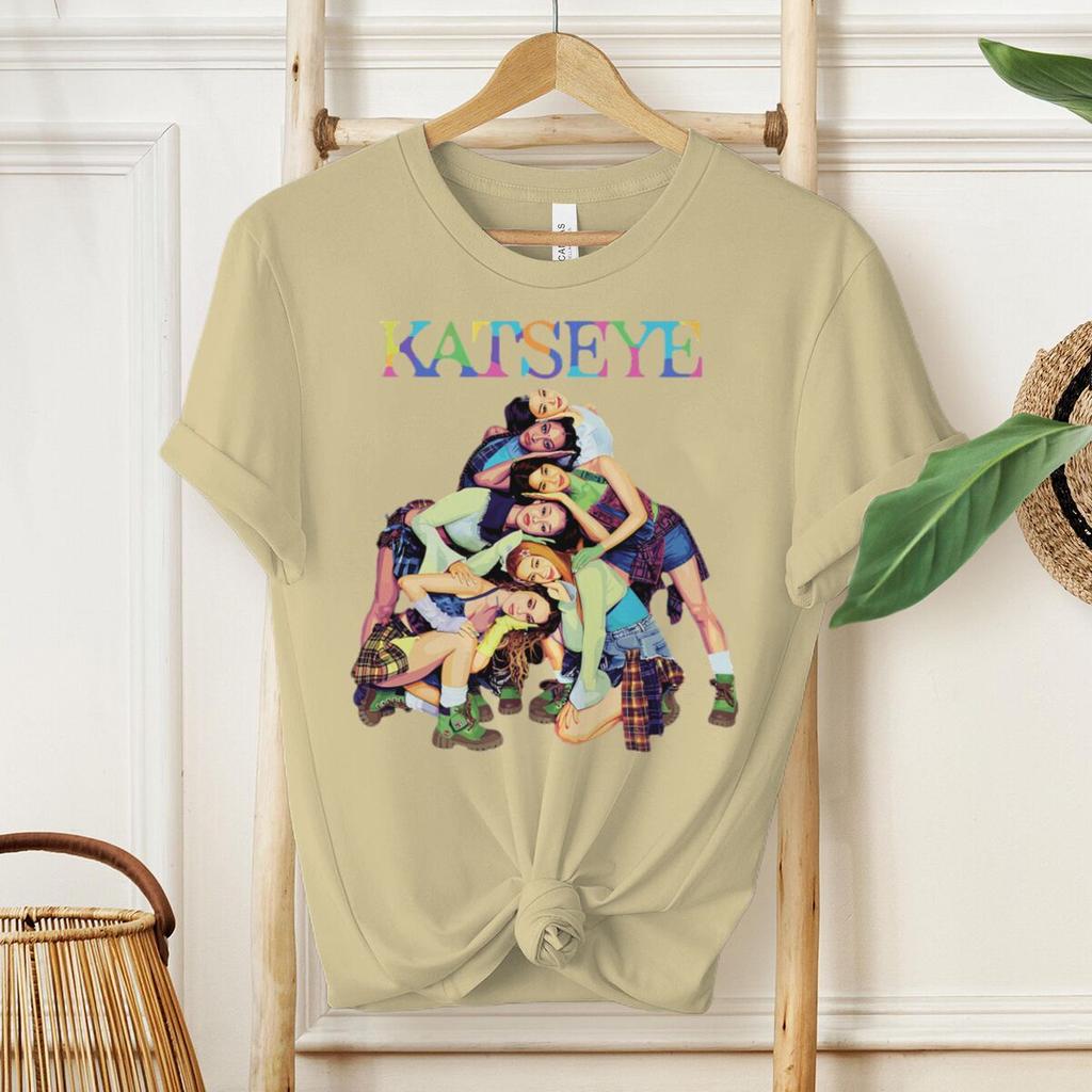Unisexs Casual Katseye Girl Group Graphic Tshirts Unisex Summer Short Sleeve Vintage Hip Hop Singer Tees Gifts For Fan