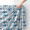 Royal Samt Stoff Polyester Zum Nähen - Motiv Hai Und Surfbrett