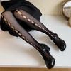 Lolita Hollow Lace Pantyhose Summer Kawaii Bowknot Girls Stockings Breathable Fishnet Nylon Women Pantyhose