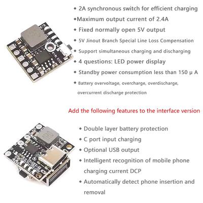 3.7V 4.2V 18650 Lithium Battery 5V Integrated Charging Discharging Module Charging Boost Battery Power Supply Protection Board