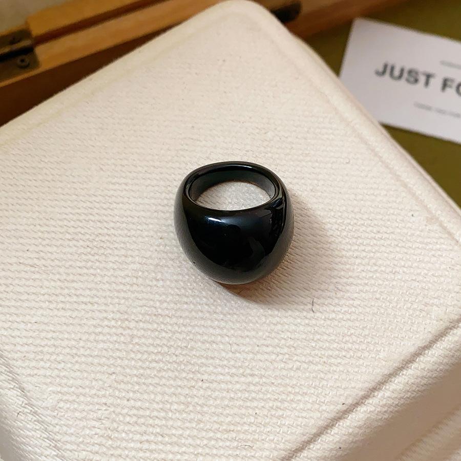 Fashion Irregular Smooth Resin Plastic Rings for Women New Trend Boho Geometric Finger Rings Aesthetic Party Jewelry