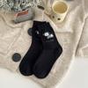 Spring and Autumn Children's Cartoon Felted Dog Girls' Socks Season Cotton Socks College Style Mid-Calf Socks
