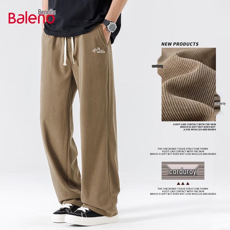 

Baleno Men s Corduroy Textured Patchwork Wide-Leg Sweatpants 5XL
