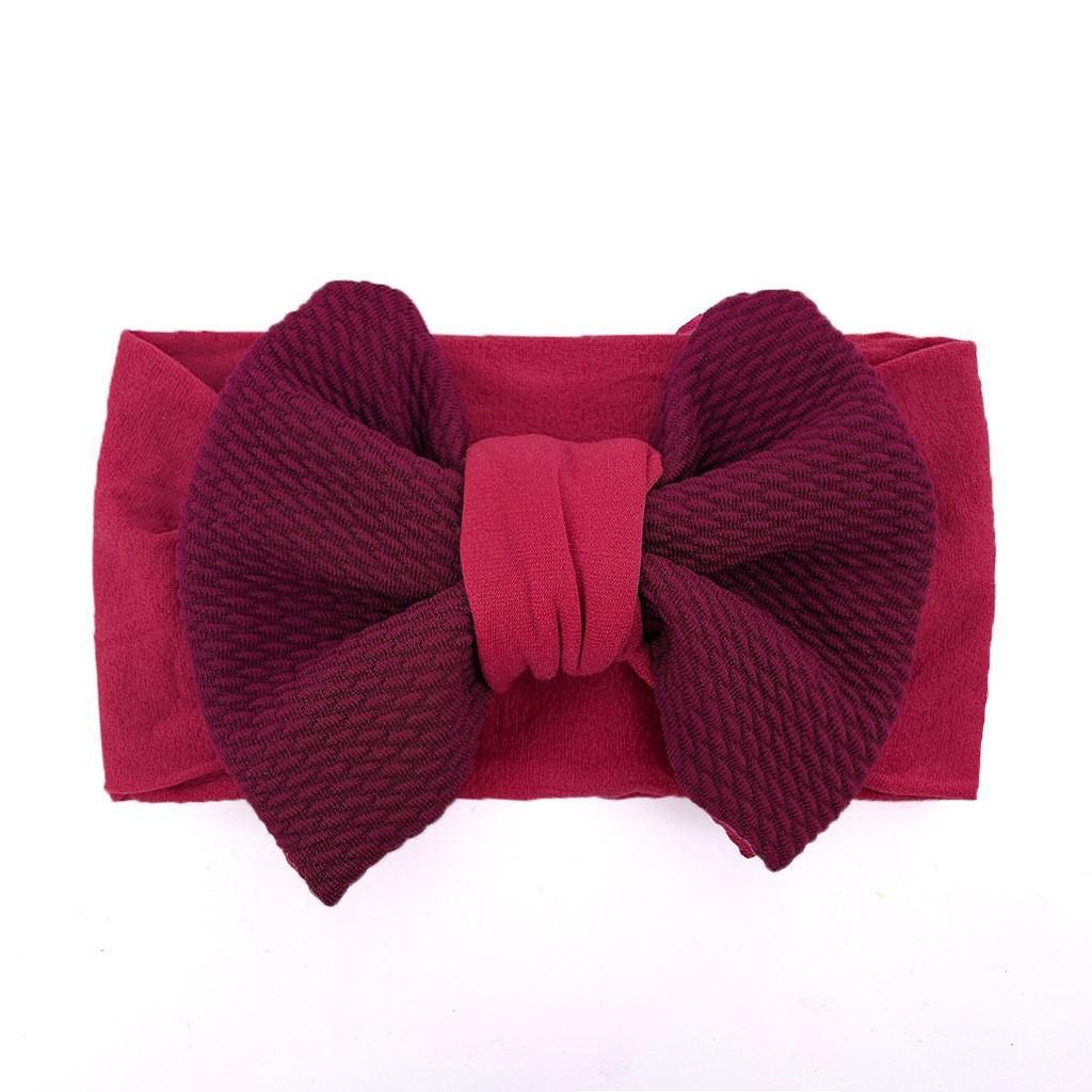 Children's Unisex Hair Accessories Big Knotted Bow Headband Nylon Fabric Baby Headdress Stockings Washable Eco-Friendly All