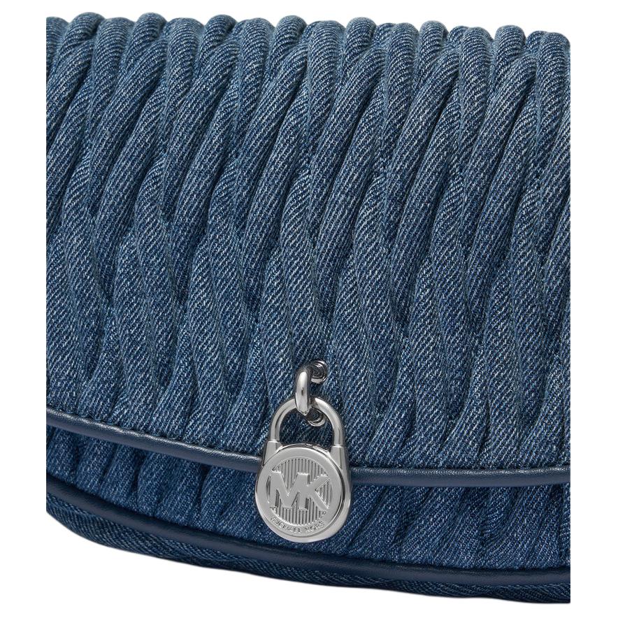 Michael Kors Mila Flap Design Fabric Crossbody Bag Small Women Bags Denim-Blue 35S6GIMC5Y-BLUE
