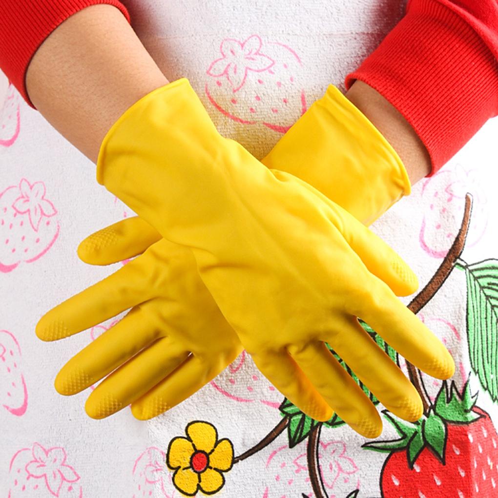 10p Lotte E-Life Mini Rubber Gloves Yellow (Large)