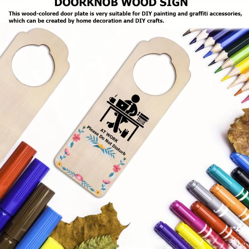 Wooden Hanging Sign Unfinished Crafts Wood Chip Decorations Suitable For Door Hanging Decoration Wooden Blank Bookmarks with Tas