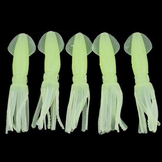 5Pcs Squid Soft Baits Fishing Lures Realistic Looking Natural Swimming Posture Luminous Effect Artificial Soft Fishing Lures
