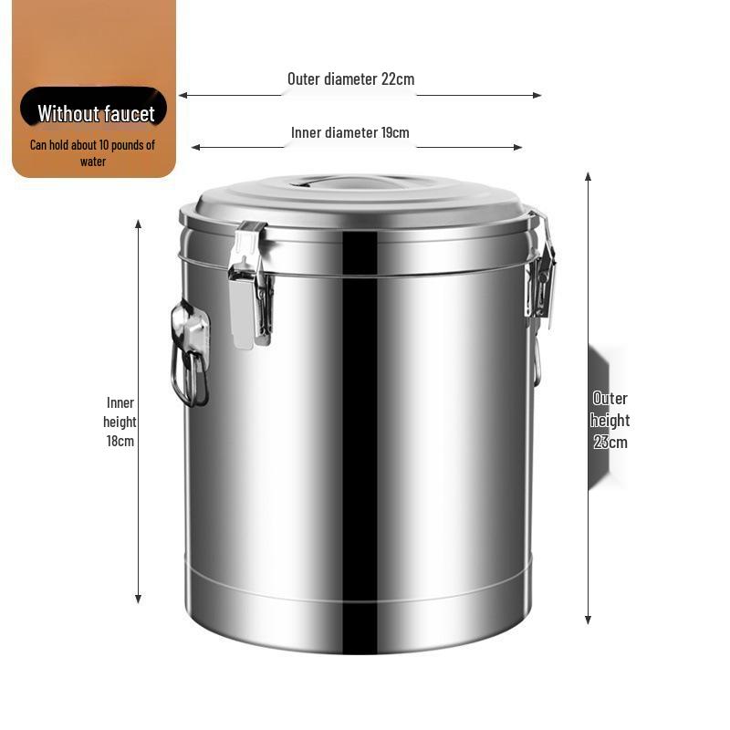 Large Capacity Stainless Steel Insulated Bucket for Porridge, Rice, Tea, and Hot Water