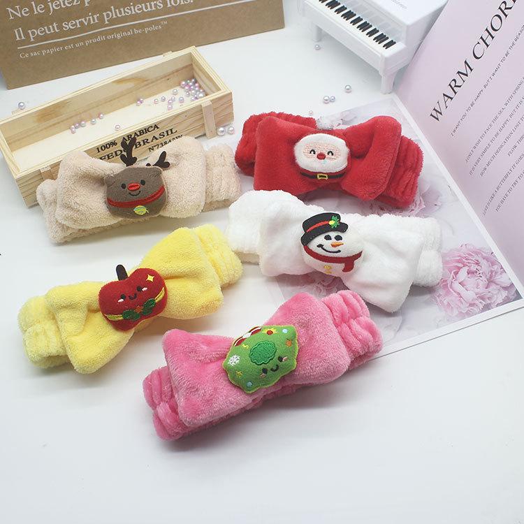 Cute Christmas Plush Flannel Headband - Non-slip, Elastic Hair Tie for Women
