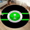 Saudi Arabia National Football Team Round Area Rug,Carpet Rug for Living Room Bedroom Sofa Playroom Decor,Non-slip Floor Mat
