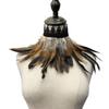 Natural Luxury Punk Cosplay Props Party Costume Necklace Feather Choker Neck Wrap Lace Collar
