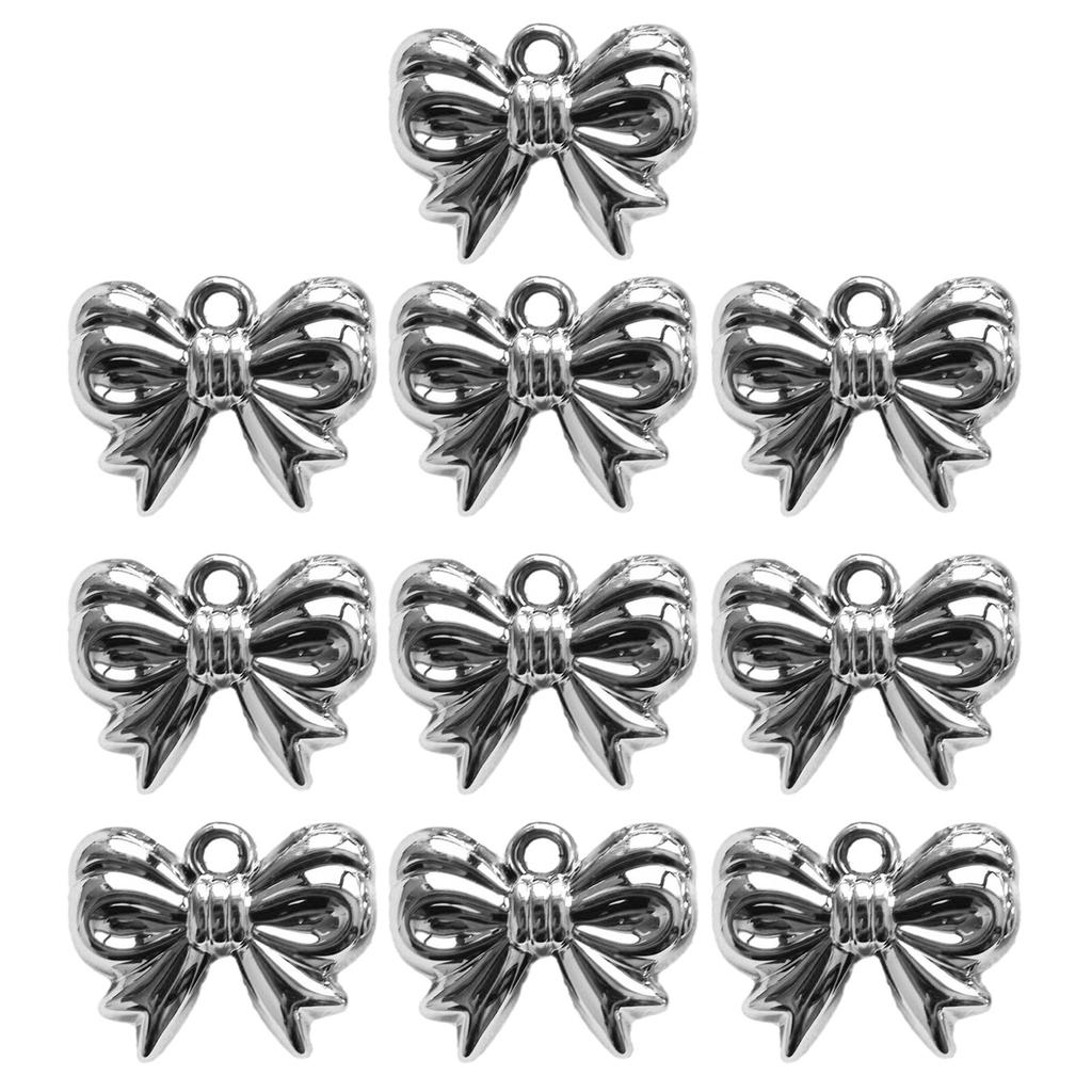 Pack of 10 Bowknot Jewelry Charm Bowknot Jewelry Pendant Jewelry Making Findings Acrylic Alloy Material Jewelry Parts