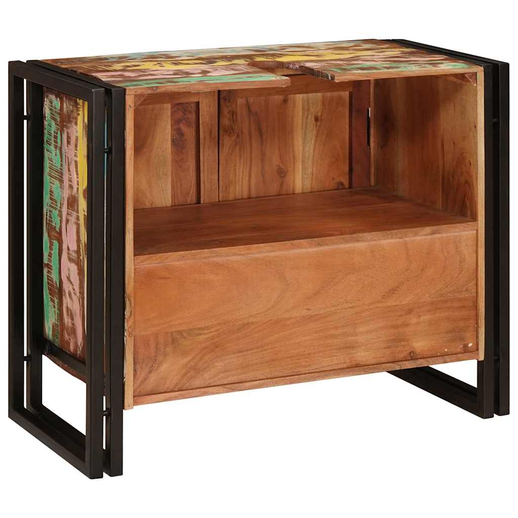 Washbasin Cabinet Multicolored Solid Reclaimed Wood