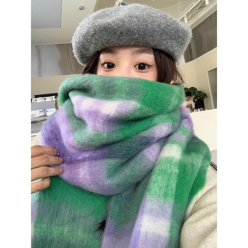 Winter Japanese All Match Scarf Korean Style Mohair Tassel Scarf Student Warm All match Fashion Thickened Shawl