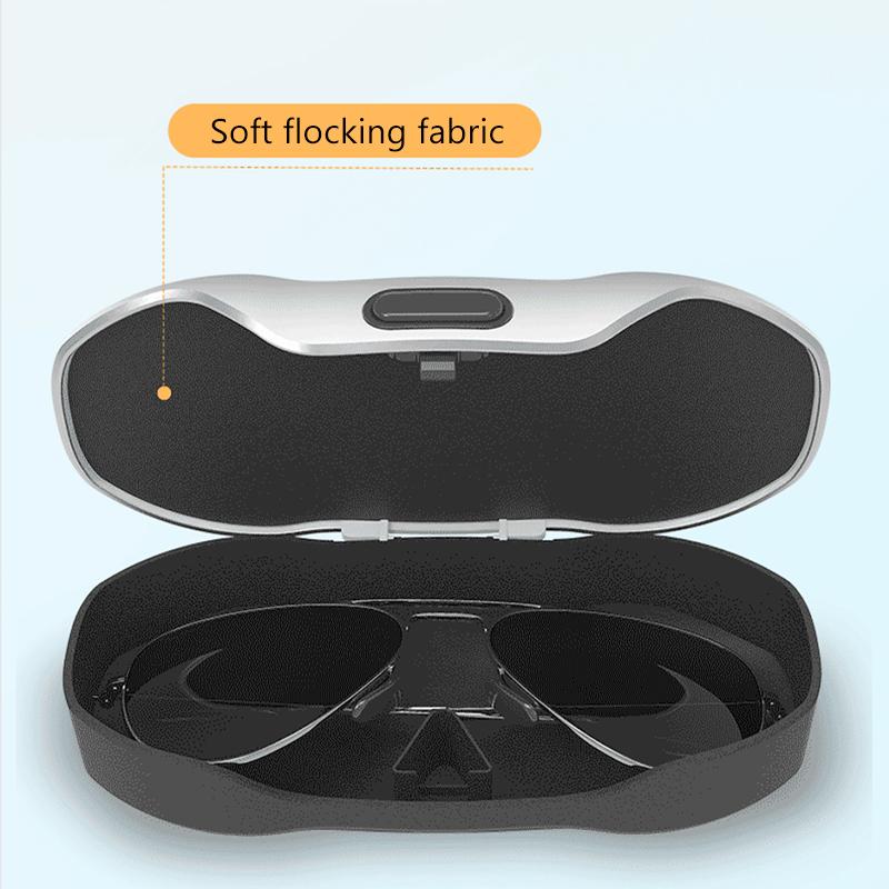SEAMETAL Car Glasses Case Portable Press Switch Car Sun Visor Sunglasses Holder ABS With Flocking Lining Glasses Box Universal