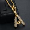 2026 Schmuck Mode Trend Eingelegter Zirkon Voll Diamant Halskette, Baseballschläger Anhänger, Exquisites Geschenk Schmuck Halskette für Herren
