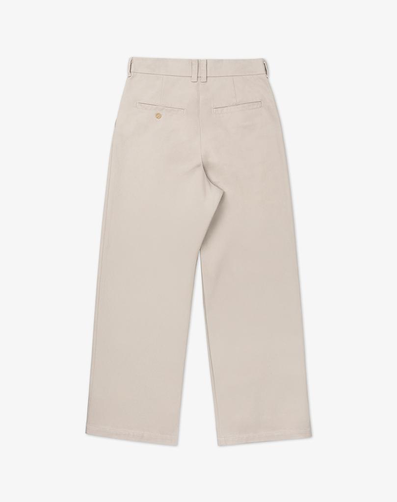 WORK ON BODY OFF Cle Wide Cotton Chino Pants [Beige]