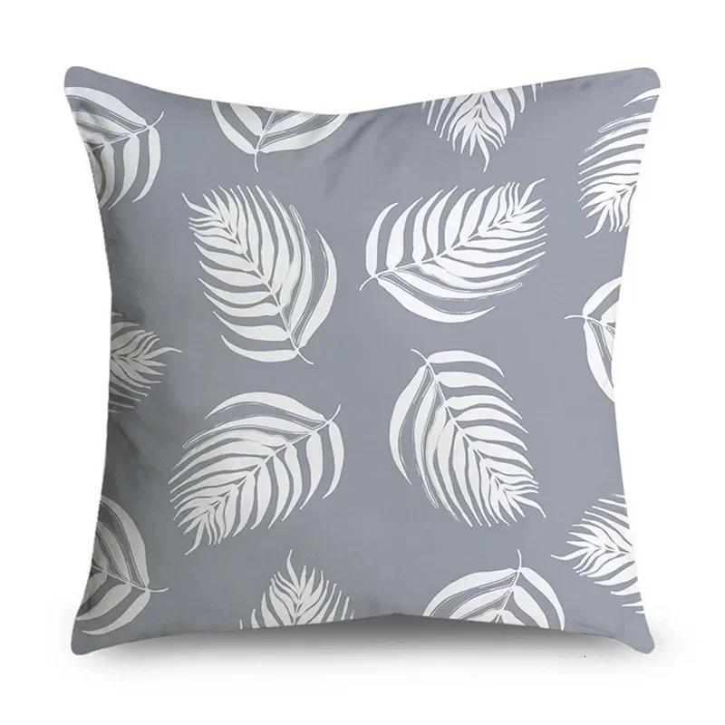 Gray Striped Geometric Double-Sided Printed Pillow Cover Short Plush Suitable Living Rooms Bedrooms Sofas Throw Cushion Cover