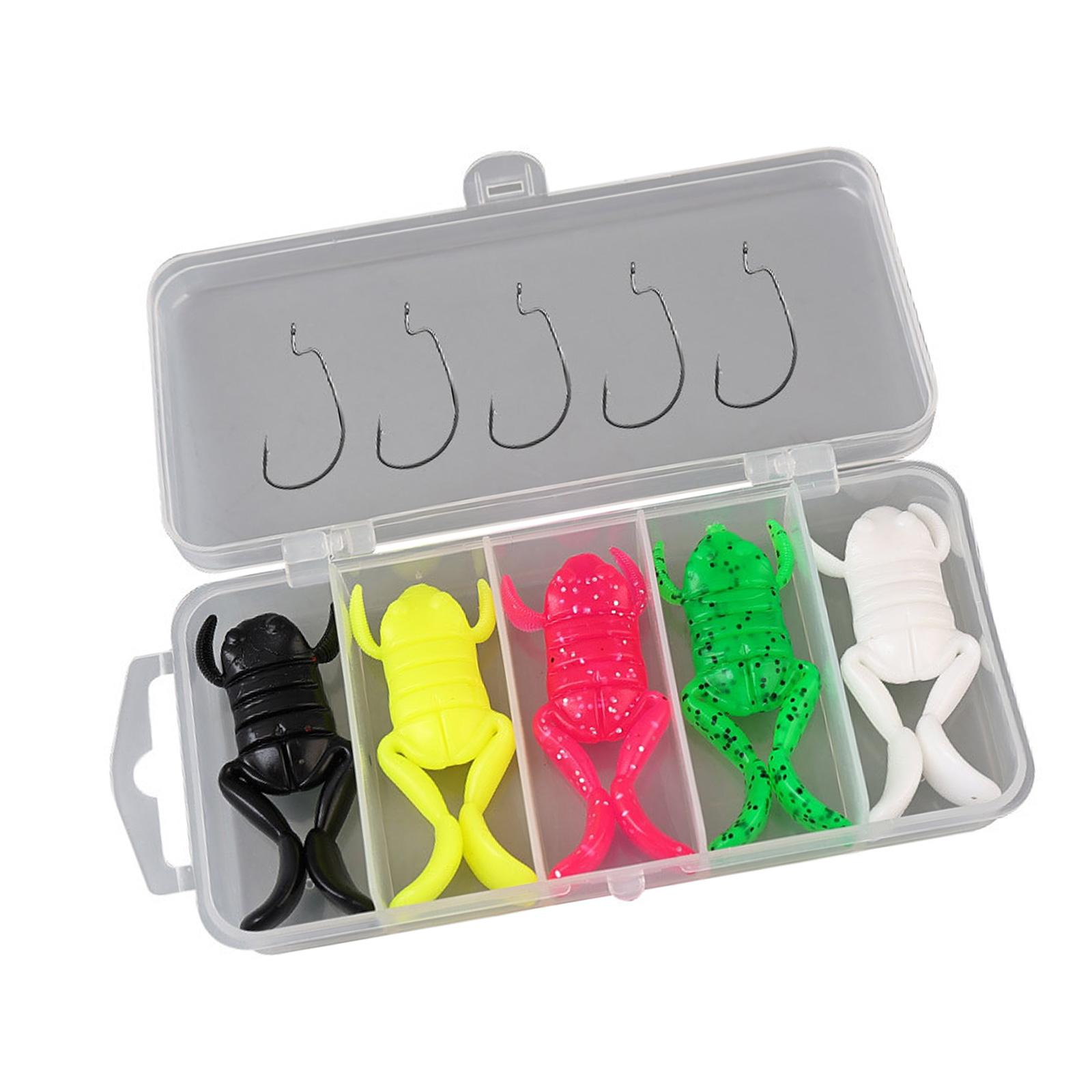 

5pcs Simulated Soft Frog Bait Topwater Frog Lures Set with Hook Frog Artificial Crankbait Lures Swimbait Fishing Lure