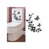 Wall Sticker - AIMOONSA - Butterfly Flower - Black - 34 X 28 Cm - Butterfly and Flower Pattern
