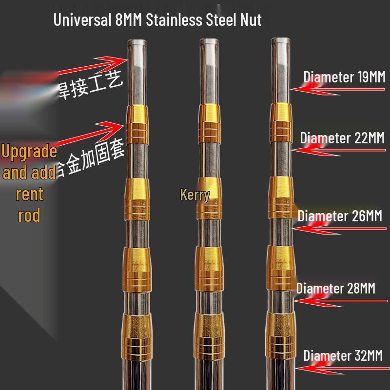 Super Hard Stainless Steel Telescopic Fishing Net & Spear Pole - Double Lock, Multi-functional, Short Handle