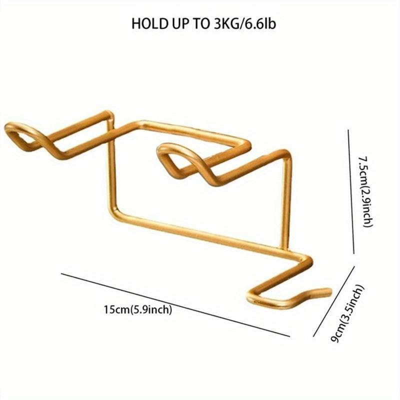 

1 шт. Настенный держатель для фена, стеллаж для хранения фена без ударов для ванной комнаты золотистый
