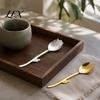 Hanging Hook Tea Spoon Tulip Shaped Stainless Steel Spoon, Long Handle Coffee Ice Cream Kitchen Dining Accessory Dessert Serving with Hook,