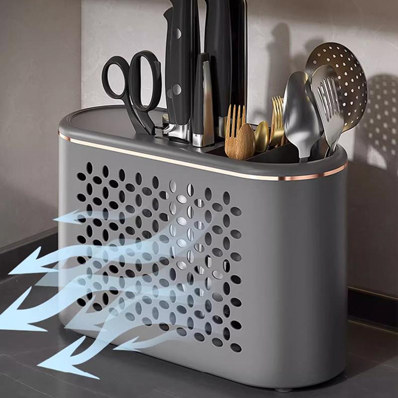 Kitchen Accessories Tool Rest Multifunction Storage Organizer Rack Condiment Box Removable Drain Tray Hollow Back Ventilation