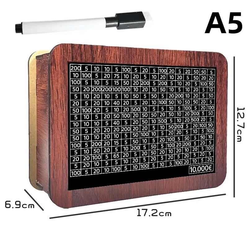 

Копилка деревянная копилка 1000/2000/3000/5000/10000 евро с копилкой многоразового использования с целью сбережения и коробками с числами A5