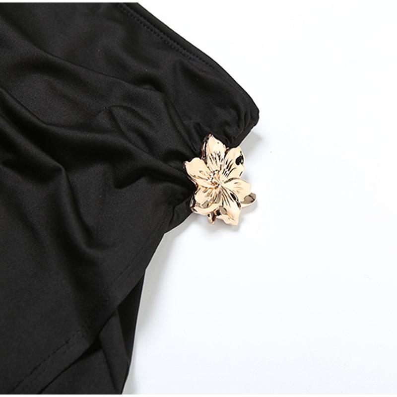 Sexy Metall Neckholder Top Röcke Damen Anzug Ausgeschnitten Rückenfrei Ärmellos Tank Hohe Taille Schlitz Midi Länge Rock Damen Outfits