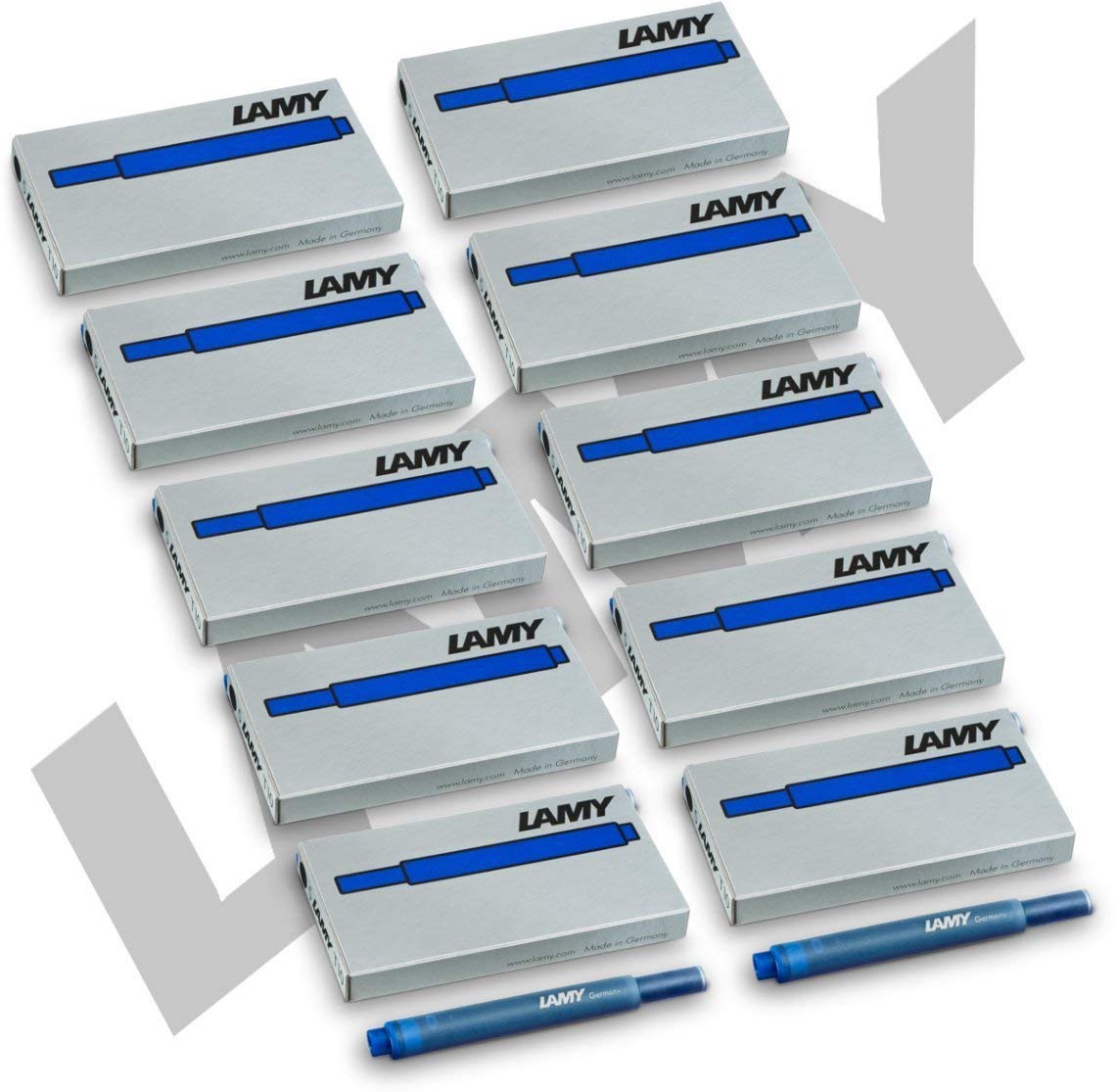 

Lamy T10 Fountain Pen Ink Cartridge Refills Pack of 10 - (50 Cartridges) (Blue) синій