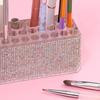 Multipurpose 26 Slot Makeup Brush Stand Rhinestones Acrylic Pen Organiser Cosmetic Brush Stand Vanity Organiser Rack