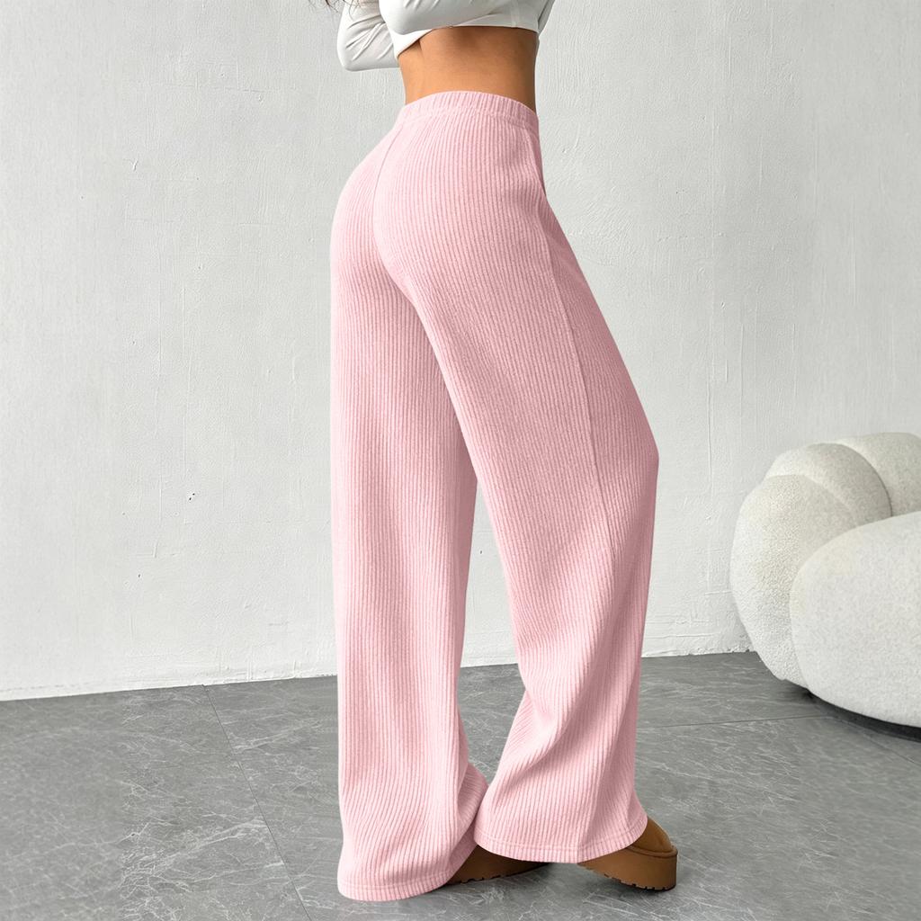 Women Summer Loose Fit Casual Wide Leg Pants Elastic Waistband Drawstring Lounge Trousers Lightweight Breathable Fabric