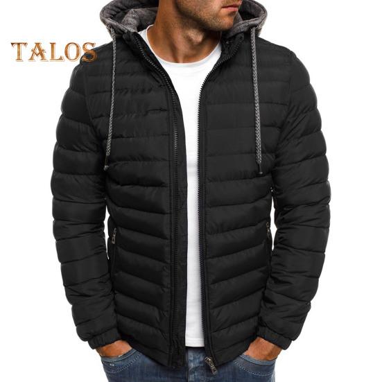 

Мужское хлопковое пальто с капюшоном и завязками на шнурке, длинный рукав, теплая зимняя куртка с застежкой-молнией, плюшевая подкладка, плотная верхняя одежда S чёрный