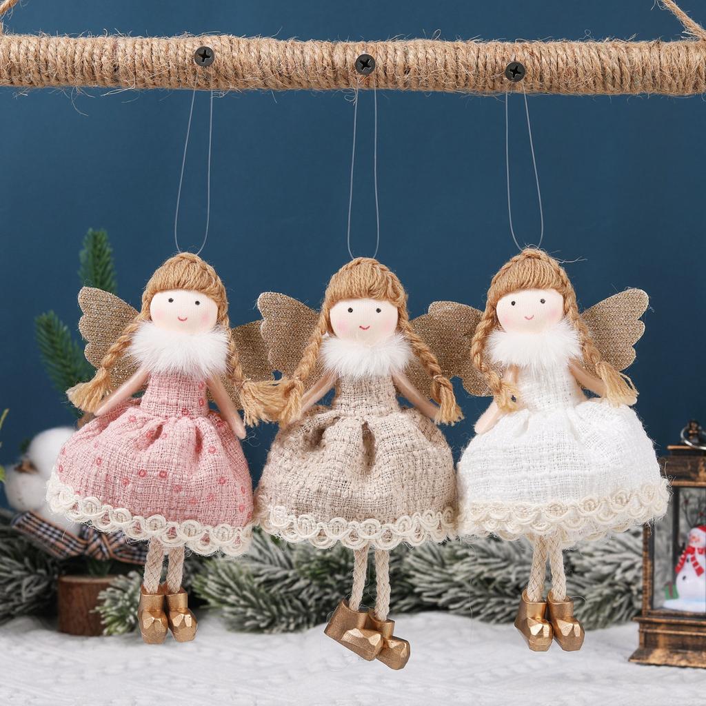 Cute Plush Angel Doll Christmas Tree Ornament Holiday Home Decor Gift For Kids