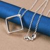 925 sterling silver 16-30 inch exquisite square pendant necklace for women's fashion wedding jewelry party gifts