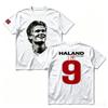 Erling Haaland 9 Graficzny T-shirt dla Fana Piłki Nożnej Czysta Bawełna Unisex Unisex Y2k Ubrania Oversize Popularne Koszulki Codzienne Koszulki
