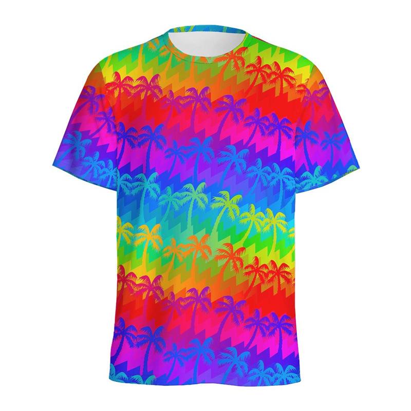 

Мужская повседневная футболка с короткими рукавами с принтом тропического растения «Кокосовая пальма» на 3D-принте 6XL