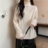 European & American Style Women's Velvet Bottoming Shirt - Autumn/Winter, Thick, Loose Half-High Collar, Long-Sleeved, Warm Plus Velvet T-shirt