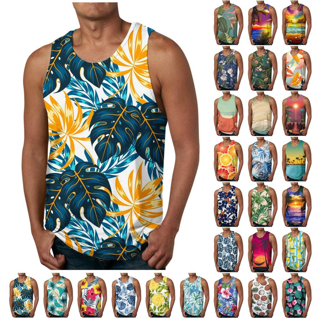 Summer Fresh Fashion New Beach Hawaii 3D Print Tank Top T-shirt
