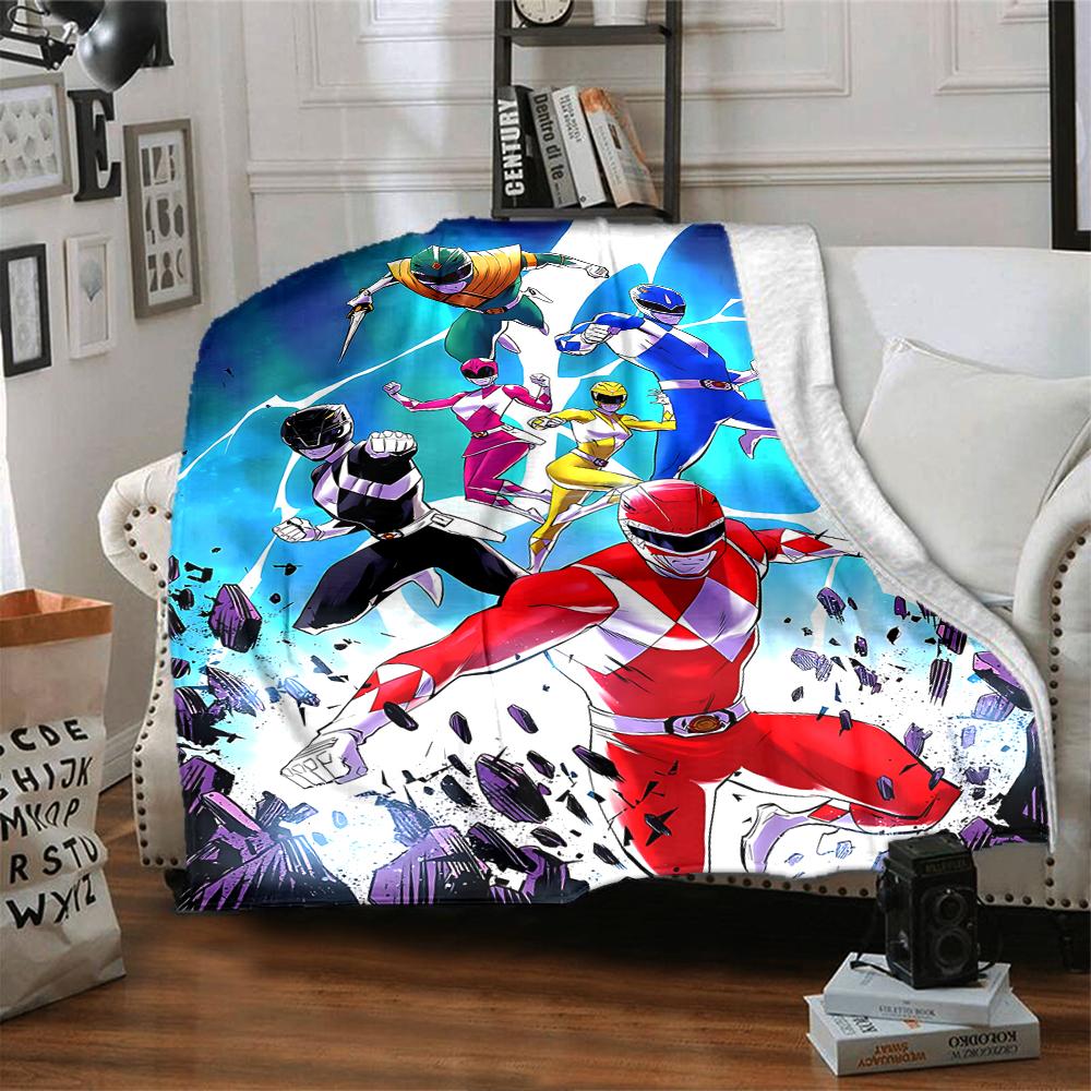 1Pc Power Rangers Teamup Blanket For Couch Bed Plush Cozy Fuzzy Blanket Super Soft Warm Blankets For Fall And Winter 0918261