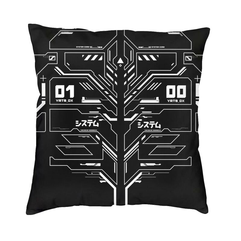 Japanese Tokyo Techwear Cushion Cover 45X45 Home Decor Print Future Tech Street Wear Throw Pillow Case For Car Double-Sided