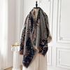 Women Imitation Cashmere Winter Paisley Patterned Thick Warm Blanket Scarves Cashew Flower  Fashionable and Luxurious Scarf