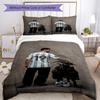 Set Biancheria da Letto Messi Copripiumino Traspirante con Federe Biancheria da Letto Decorativa per Camera da Letto Decorazione Casa Regalo di Compleanno