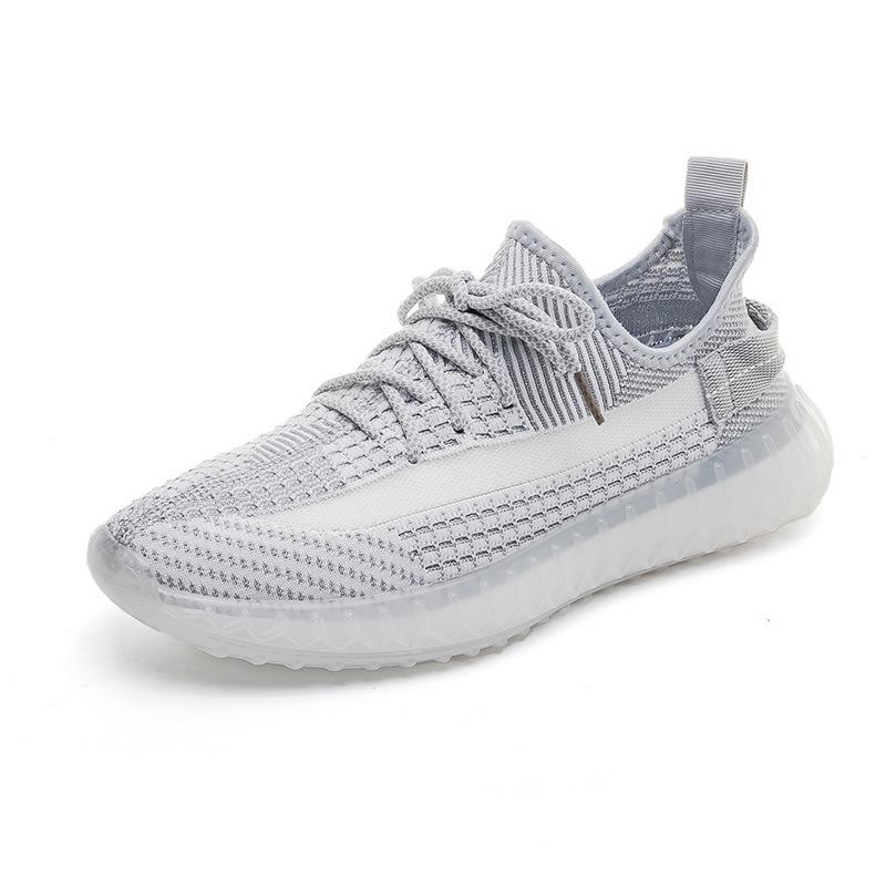 Popcorn versatile fly-woven sneakers men's breathable soft-soled running shoes 2025 spring and summer couple coconut shoes