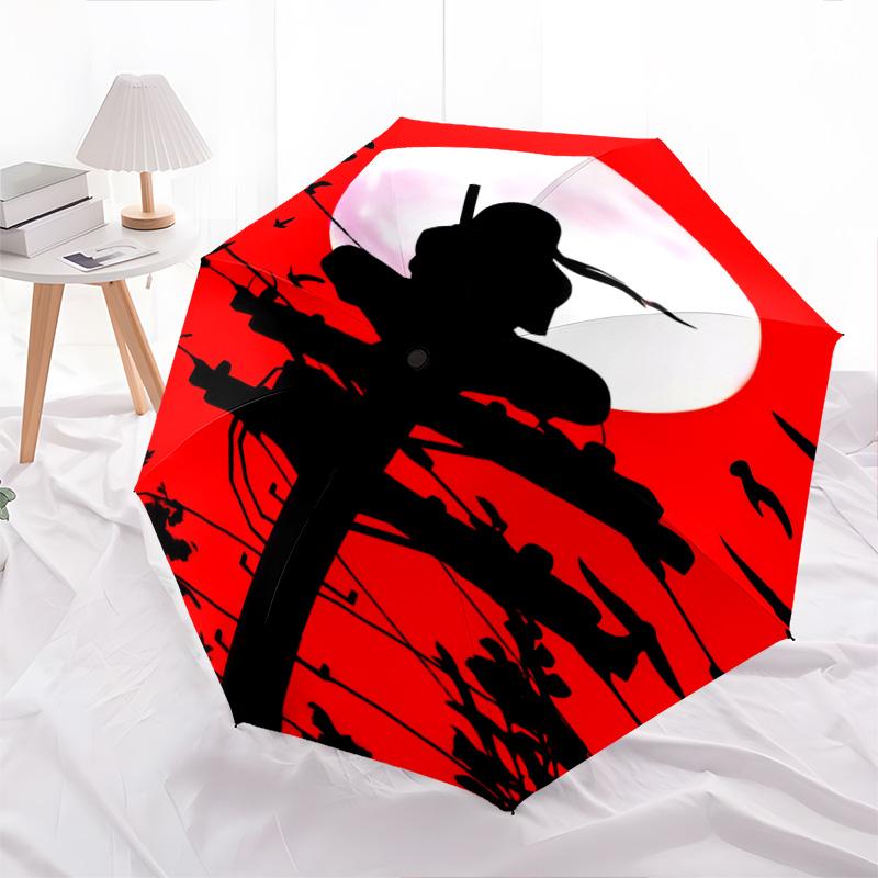1 PC Automatic Folding Umbrella - Naruto Pattern Portable Foldable Design With 8 Ribs Christmas Birthday Gifts