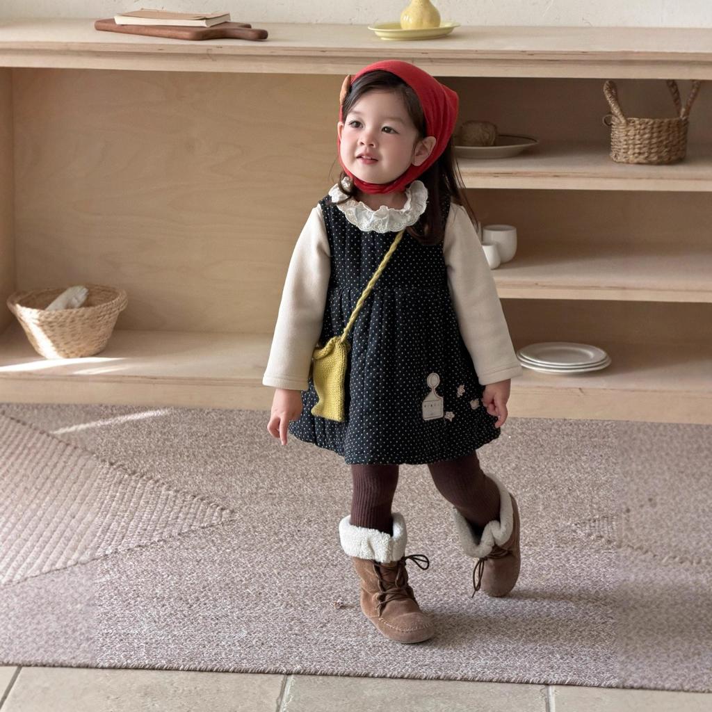 Baby Winter Thickened Dress, New Children's Clothing, Children's Winter Clothing, Girls' Velvet Primer
