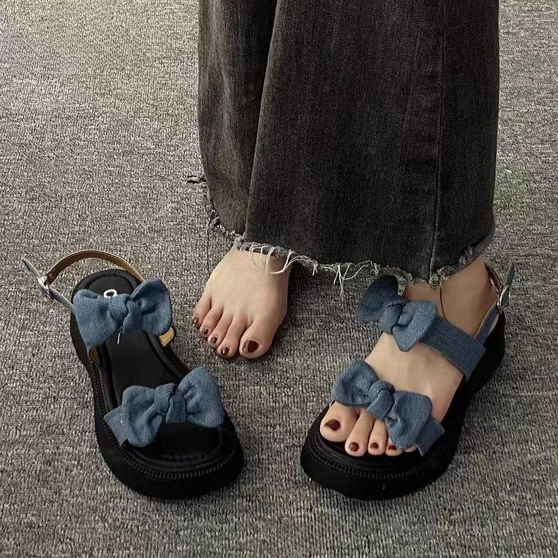 Einwort-Sandalen mit dicker Sohle, Feen-Feen-Wind, Sommer 2025, neu, vielseitig, Feen-Schleife, rutschfest, Strandschuhe