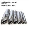 Oval Hole Punch Set 2mm for Leather Belt Watch Band DIY Tool with Hollow Punch Design for Precise Leather Cutting